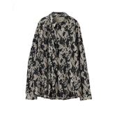 Men's casual textured printed long-sleeved shirt